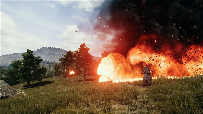 PlayerUnknowns Battlegrounds explosion with motorcycle 4K