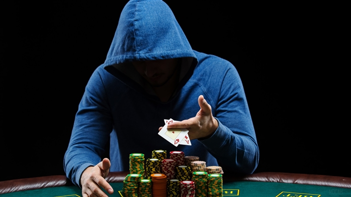 Poker Player with Cards and Chips 4K