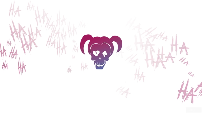 Harley Quinn Skull Logo with "HA HA" Text