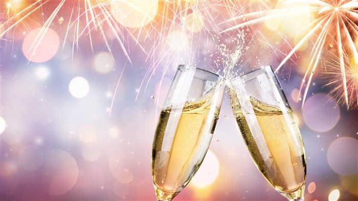 Champagne Toast with Fireworks