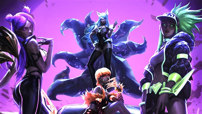 K/DA members from League of Legends fan art 4K