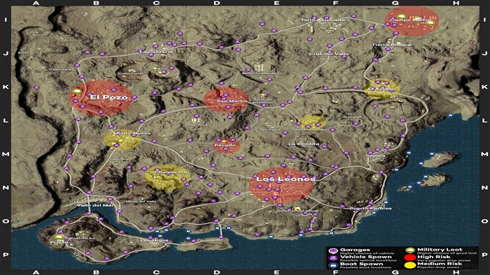 Miramar Map Loot Risk and Vehicle Spawns 4K