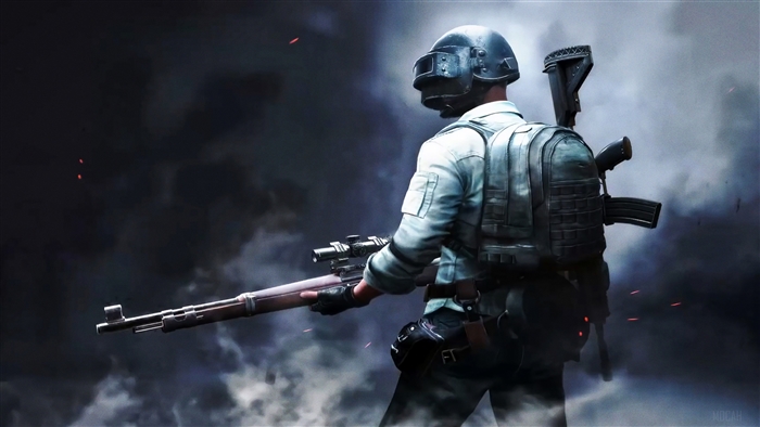 PUBG soldier with Kar98 rifle and backpack
