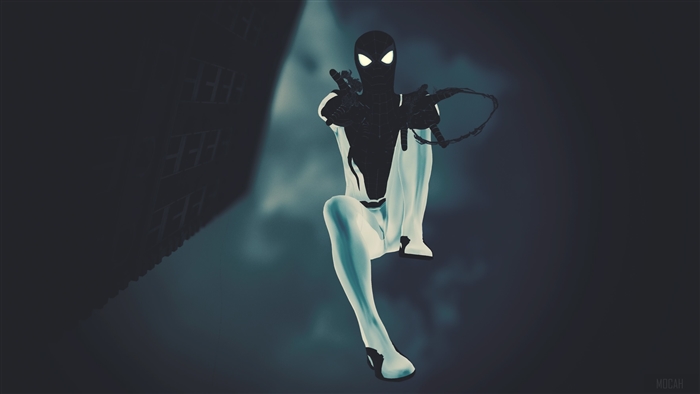 Spider-Man in black and white suit 4K