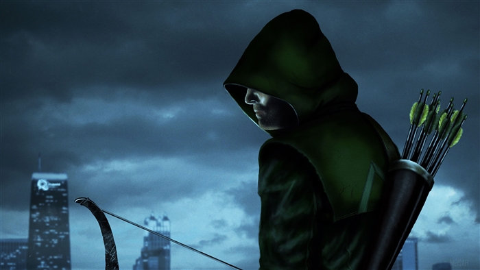 Green Arrow with Bow and Arrows 4K