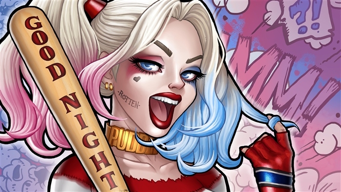 Harley Quinn from Suicide Squad holding a baseball bat