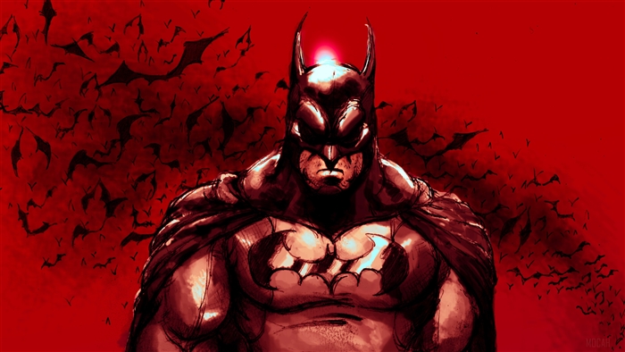 Batman with bats in the background 4K