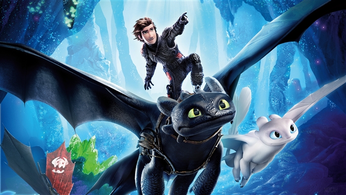 Hiccup and Toothless from How to Train Your Dragon The Hidden World 4K