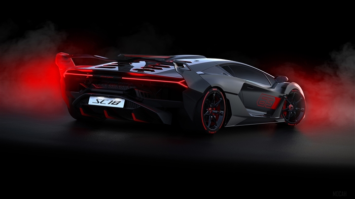 Lamborghini SC18 Alston supercar rear view 4K