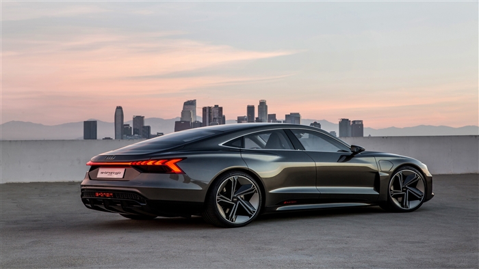 Audi E-tron GT concept car rear view 4K