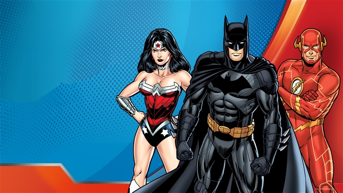 Batman, Flash, and Wonder Woman from DC Comics 4K