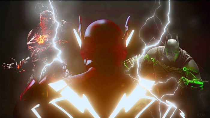 The Flash, Batman, and Atrocitus in Injustice 2 4K