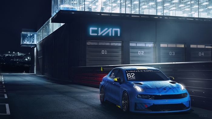 Lynk & Co 03 racing car at night