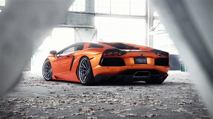 Orange Lamborghini Aventador