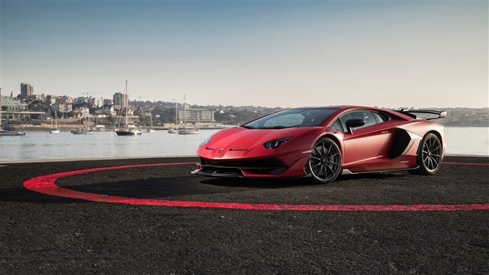 Red Lamborghini Aventador SVJ 2019 4K