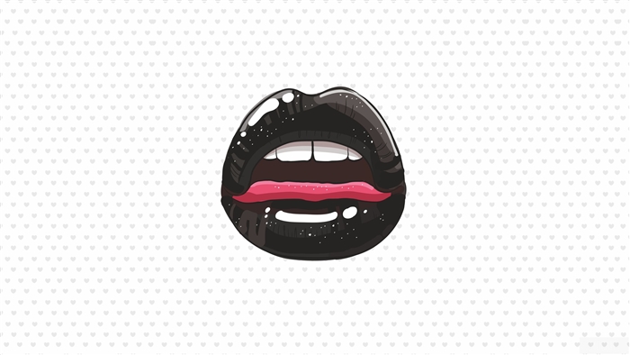 Black lips with tongue