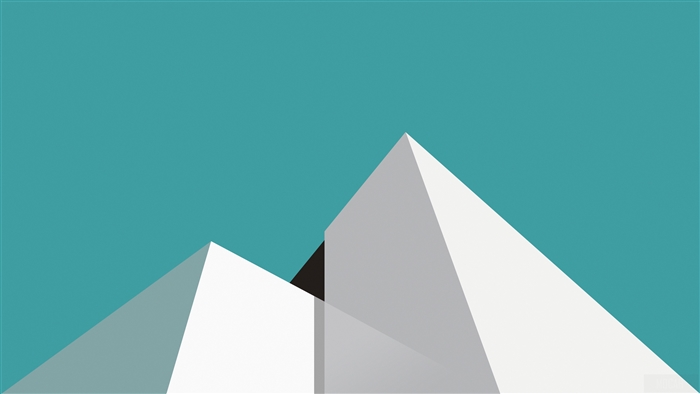 Minimalistic pyramids in teal sky 4K