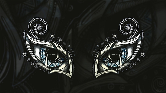 Abstract Doodled Eyes 4K