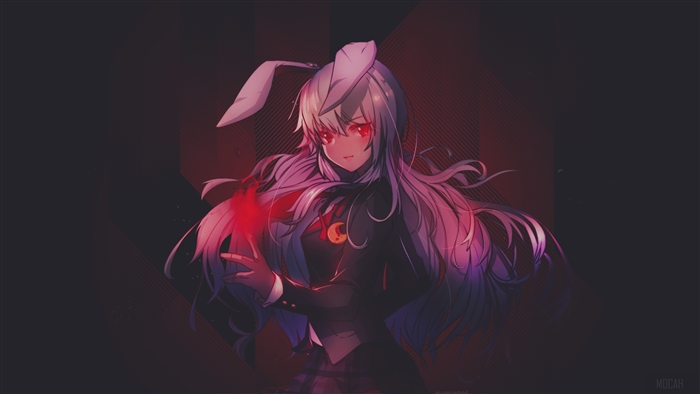 4K Anime Girl with Bunny Ears