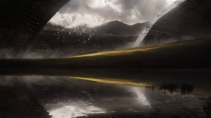Anime Landscape Scenery with Birds 4K