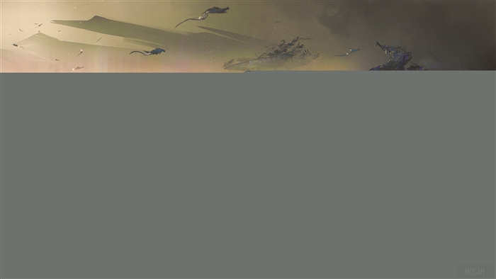 Alien creatures flying over alien landscape 4K