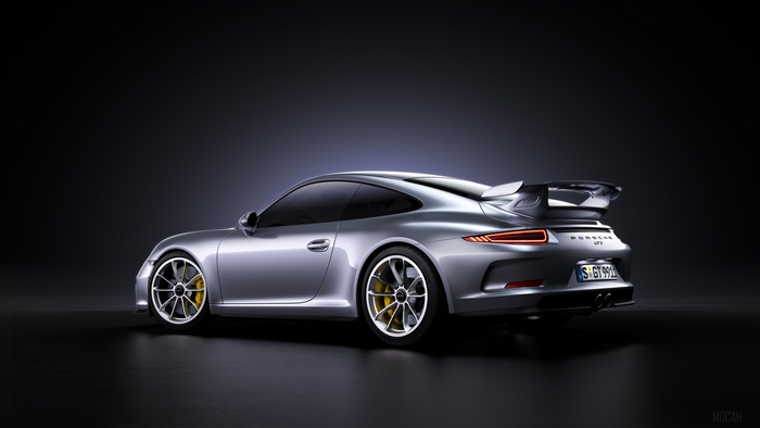 Silver Porsche 911 GT3 4K Rear