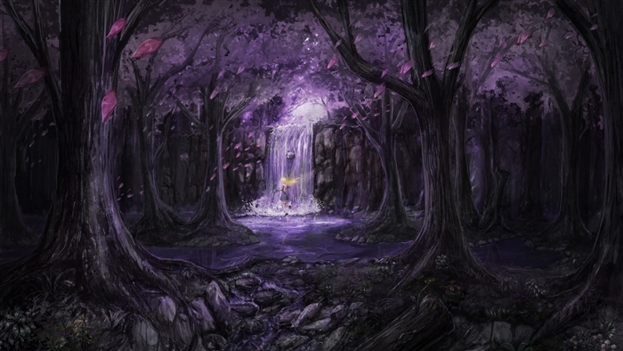 Anime Landscape Trees Dress Fairies 4k HD Wallpaper