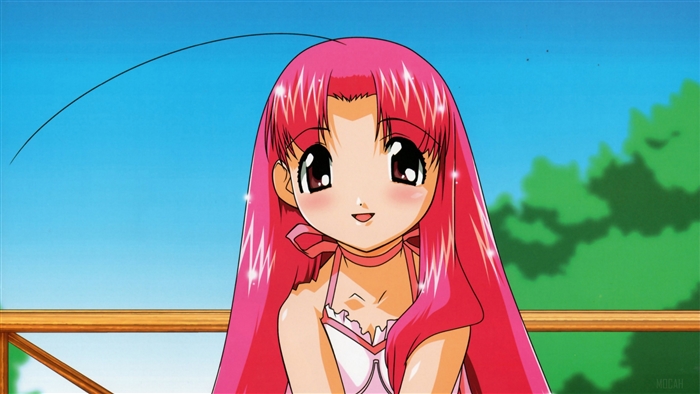 Cute anime girl with pink hair