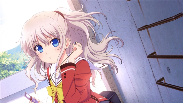 Nao Tomori from Charlotte wearing headphones