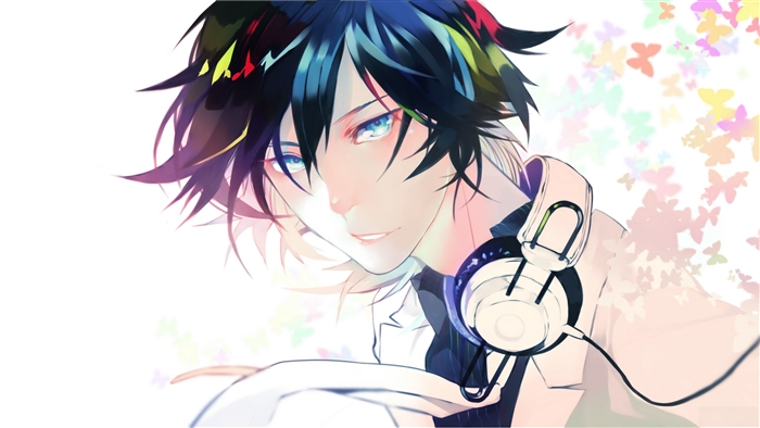 Anime Guy with Headphones in Vibrant Colors 4K