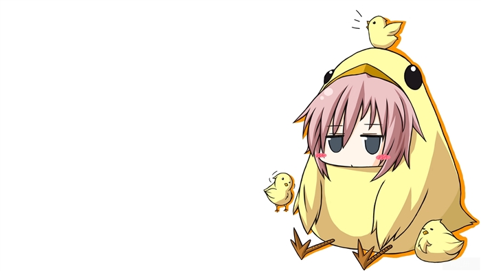 Girl in chick costume with chicks 4K