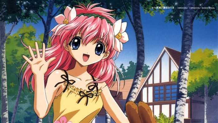 Girl from Galaxy Angel waving hello