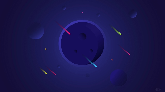 Minimalist Space Scene with Meteors and Planets 4K