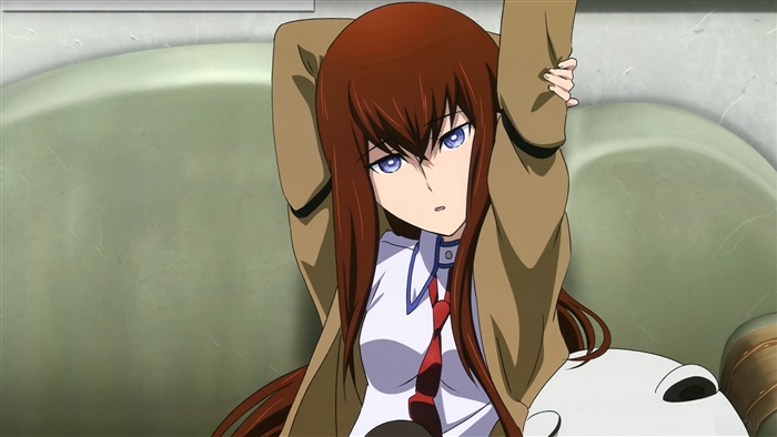 Kurisu Makise from Steins;Gate on a couch