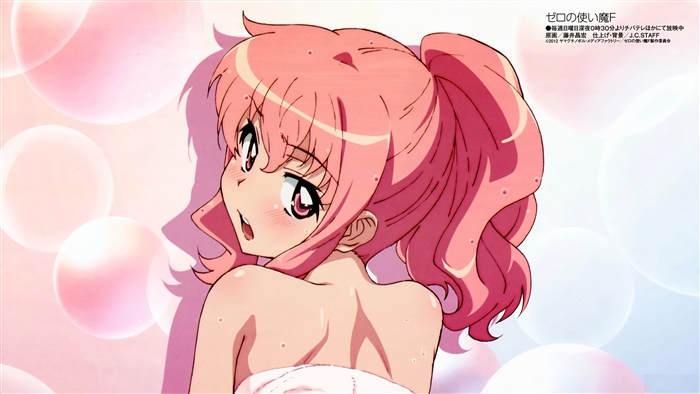 Zero no Tsukaima F Girl with Pink Hair 4K