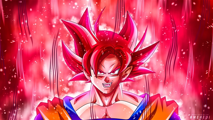 Goku Red Aura Power 4K