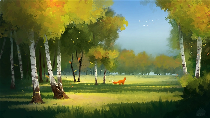 Calm Forest Glade with Fox in 4K