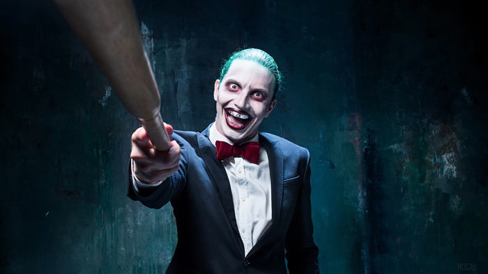 Joker Cosplayer with Baseball Bat 4K