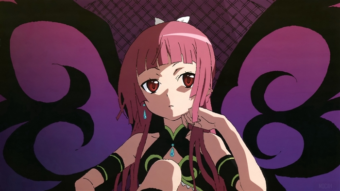 Girl with butterfly wings