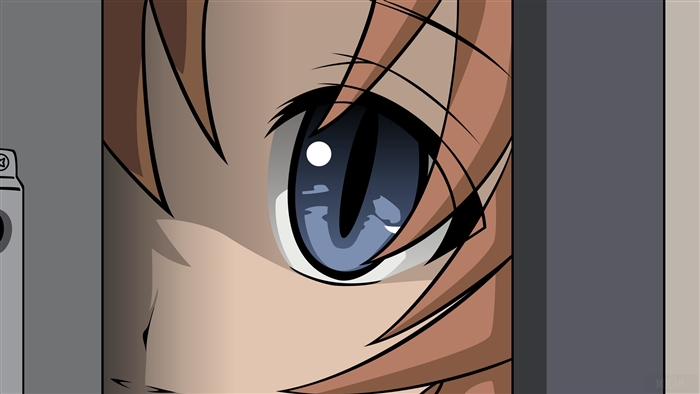 Close-up of a girl's eye from Higurashi: When They Cry
