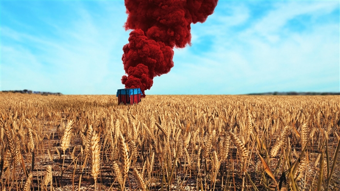 Player Unknown's Battlegrounds dropbox with red smoke 4K