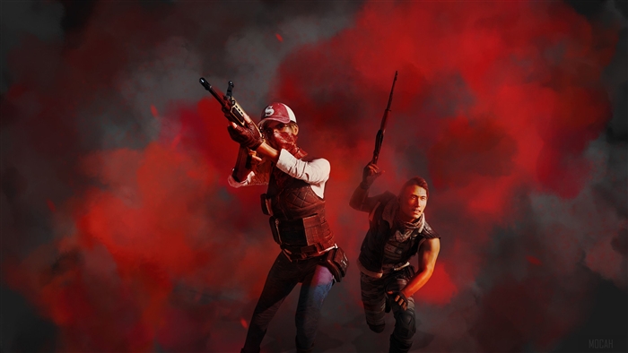 Two players with guns in Player Unknown's Battlegrounds 4K
