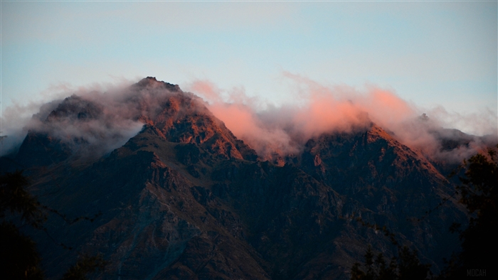 Mountains with fog and sky 4K