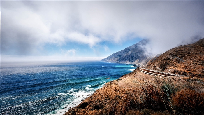 California Coastline with Fog and Ocean