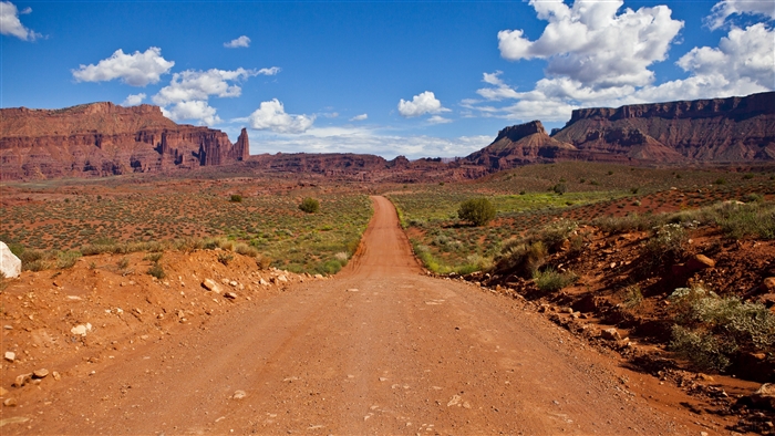 Dirt Road Through Desert Canyons in Utah 4K