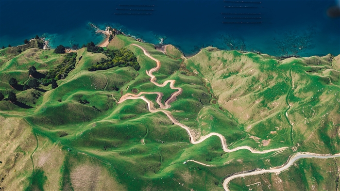 Aerial view of Durville Island, New Zealand 4K