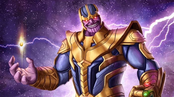 Thanos with Infinity Stone 4K Art