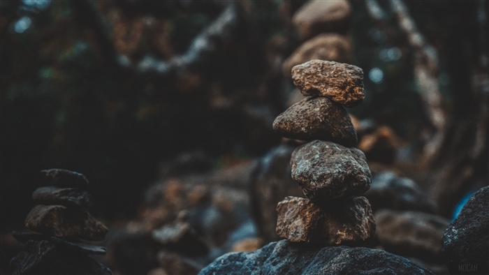 Stacked stones in balance, 4K