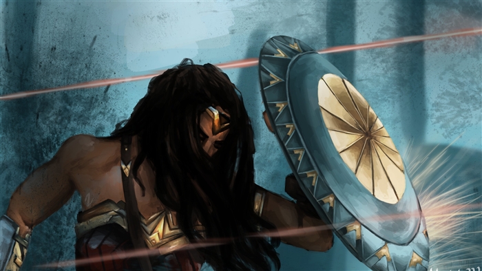 Wonder Woman Defends Herself With Shield 4K