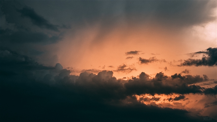 Dark clouds at sunset 4K